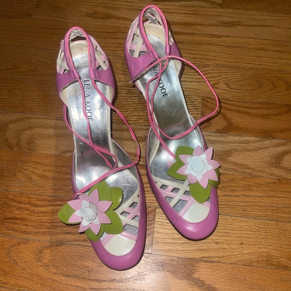 Vintage looking pink heels - genuine leather - Picture 5 of 5